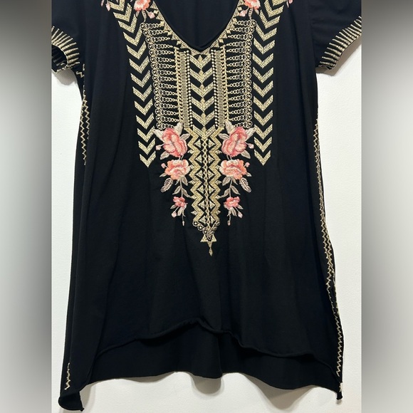 Johnny Was Rianne Embroidered Boho Drape Shirt - Picture 7 of 13